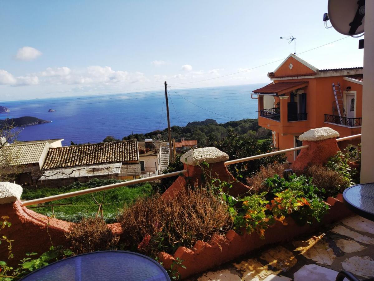 Traditional Panoramic Sea View House Lákones Exteriér fotografie