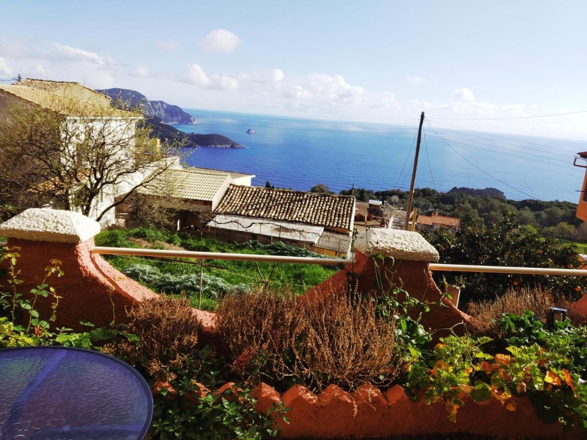 Traditional Panoramic Sea View House Lákones Exteriér fotografie