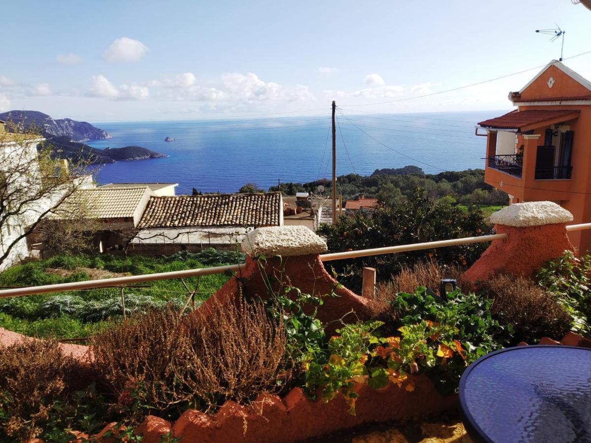Traditional Panoramic Sea View House Lákones Exteriér fotografie