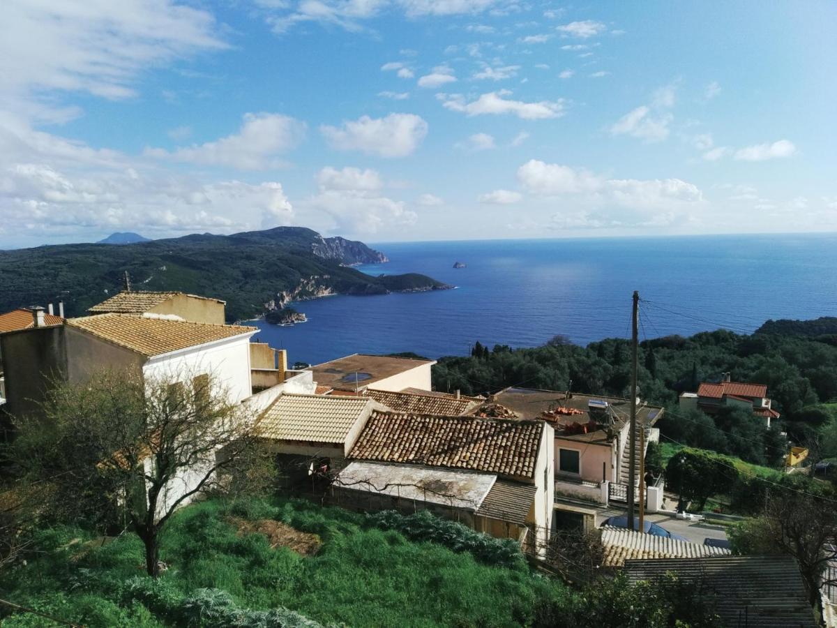 Traditional Panoramic Sea View House Lákones Exteriér fotografie