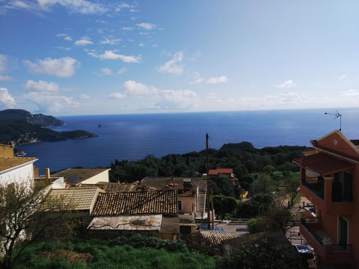 Traditional Panoramic Sea View House Lákones Exteriér fotografie