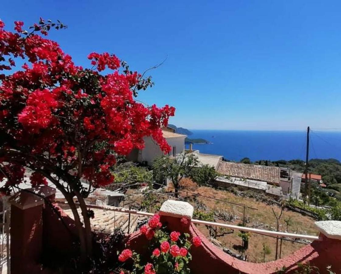 Traditional Panoramic Sea View House Lákones Exteriér fotografie