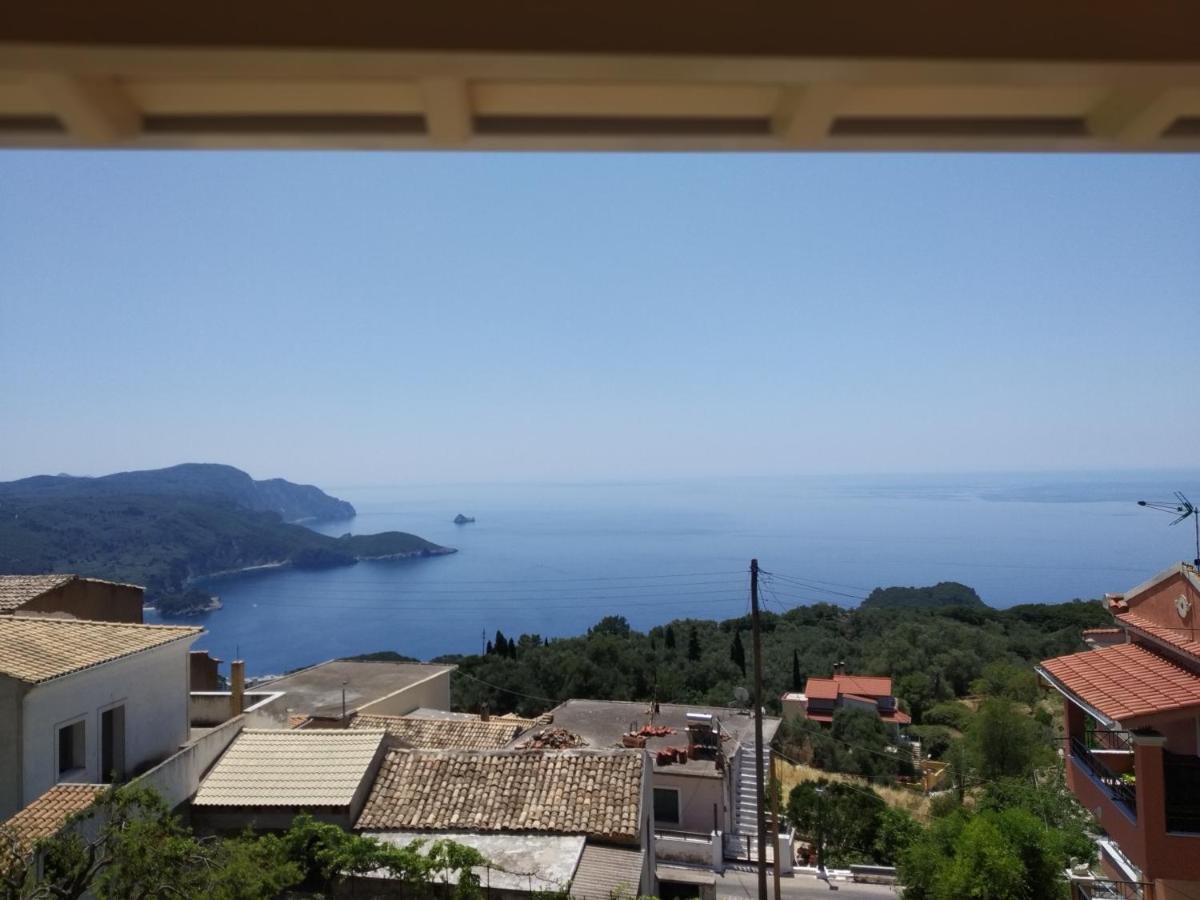 Traditional Panoramic Sea View House Lákones Exteriér fotografie