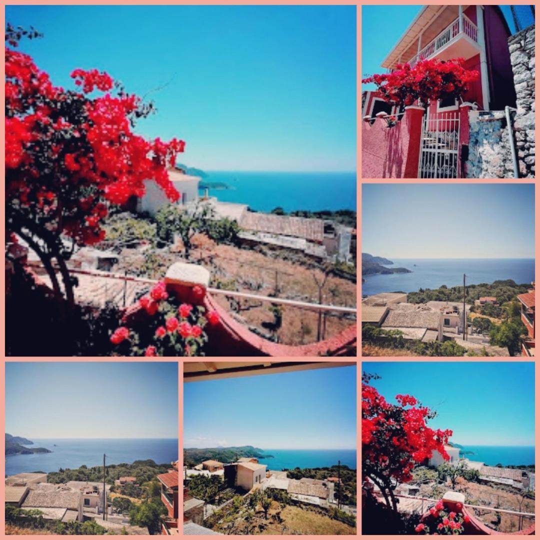 Traditional Panoramic Sea View House Lákones Exteriér fotografie